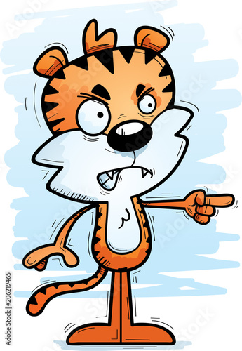 Angry Cartoon Male Tiger