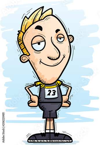 Confident Cartoon Track Athlete