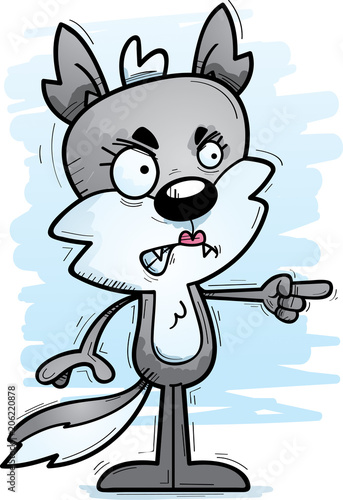 Angry Cartoon Female Wolf