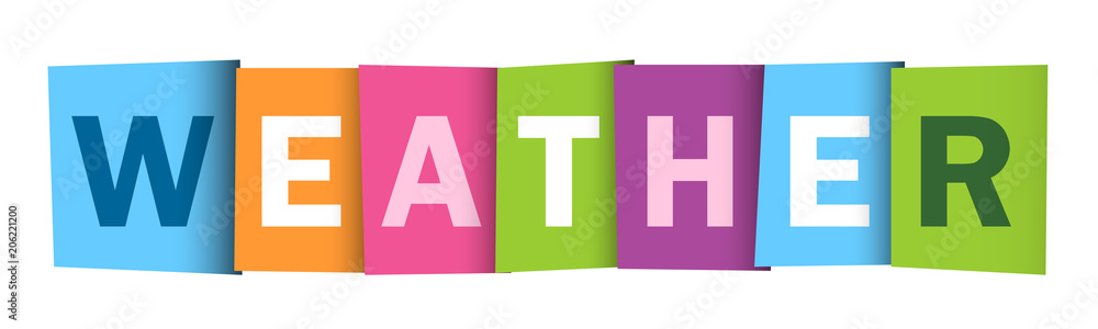 WEATHER colourful vector letters icon WEATHER colourful vector letters icon