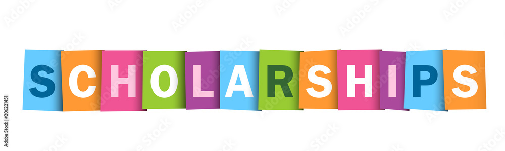 SCHOLARSHIPS colourful vector letters icon SCHOLARSHIPS colourful vector letters icon