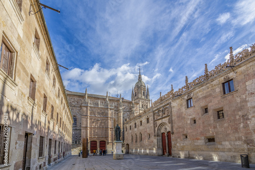 Fachada plateresca de la universidad de Salamanca y Patio de Escuelas  photo