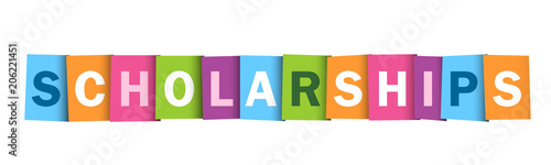 SCHOLARSHIPS colourful vector letters icon