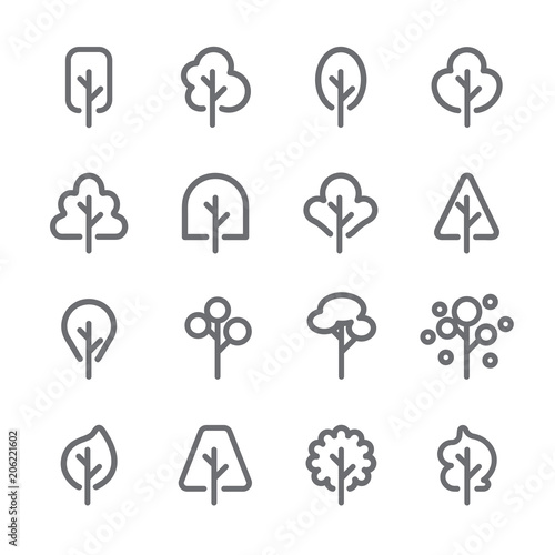 Tree icon set 1