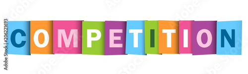 COMPETITION colourful vector letters icon
