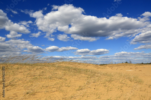 Blie sky with clouds in desert