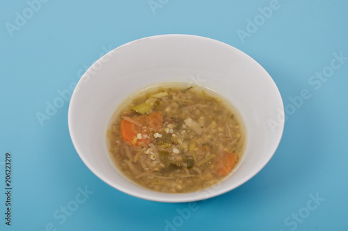 Wallpaper Mural Miso vegetable soup with vegetables on a blue Torontodigital.ca