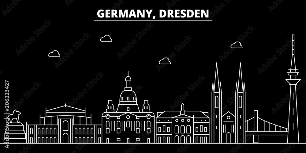 Dresden silhouette skyline. Germany Dresden vector city, german