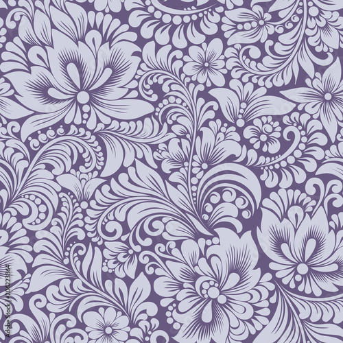 blue pattern with flowers