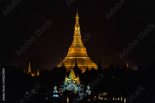 the golden stupa of the Shwedagon Pagoda Yangon (Rangoon) in Myanmar (Burma)
