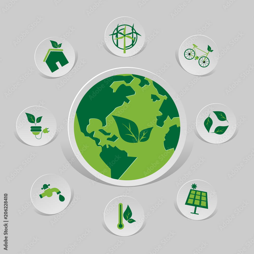 icon environmental and eco-friendly technologies, energy saving, ecological recycling. icon environmental and eco-friendly technologies, energy saving, ecological recycling.