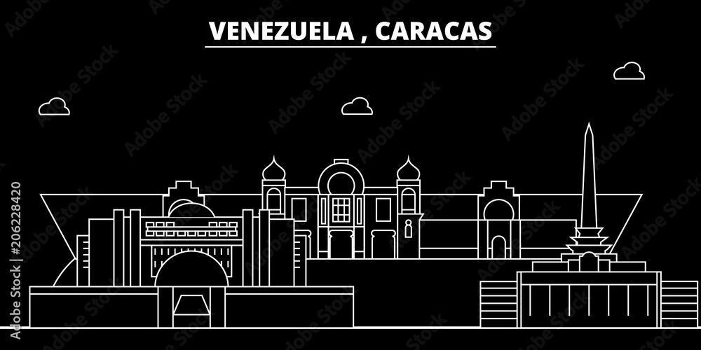 Caracas silhouette skyline. Venezuela - Caracas vector city, venezuelan ...