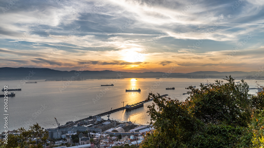 Fototapeta premium Gibraltar at sunset. 