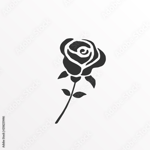 Rose silhouette Icon.