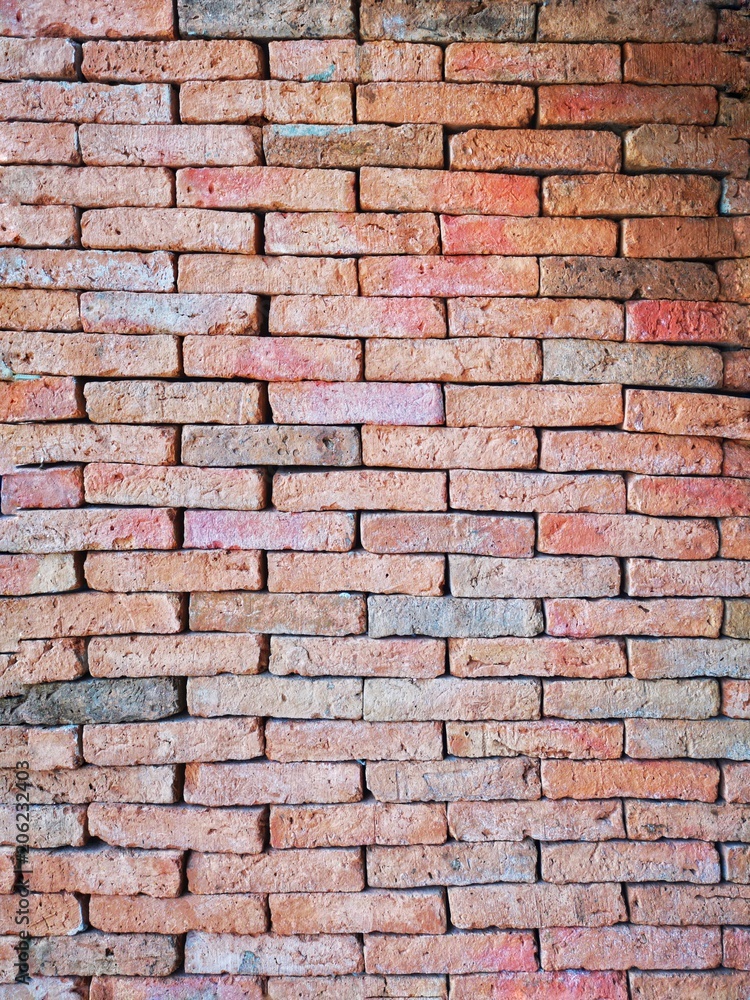 Red wall brick background 