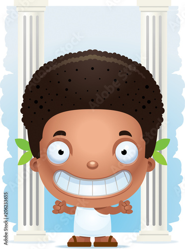 Smiling Cartoon Greek Boy