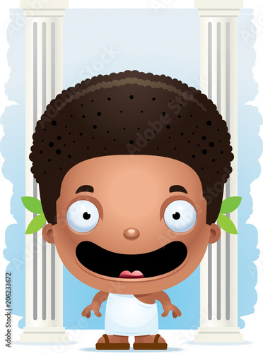 Smiling Cartoon Greek Boy