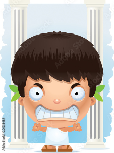 Angry Cartoon Greek Boy