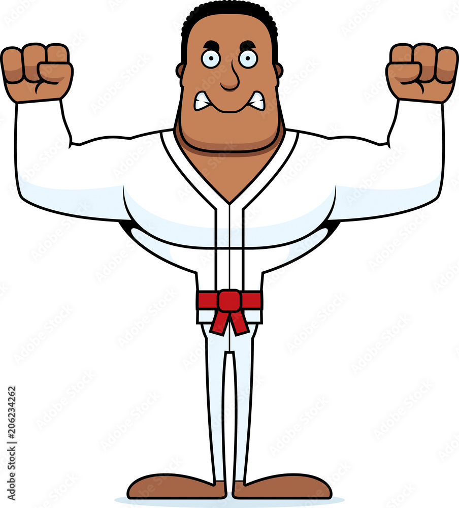 Cartoon Angry Karate Man