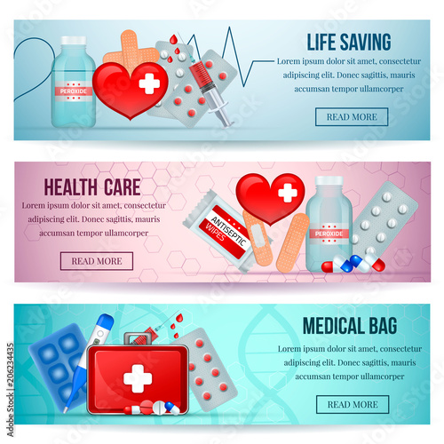 First Aid Realistic Banners