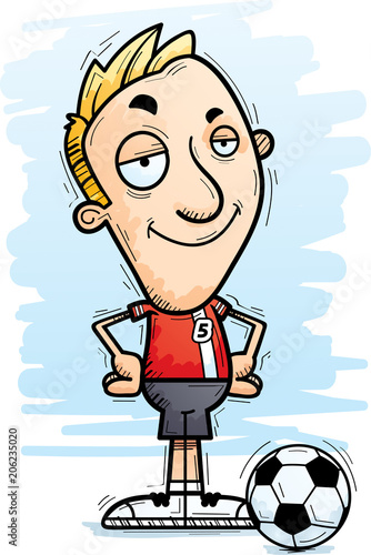 Confident Cartoon Soccer Player