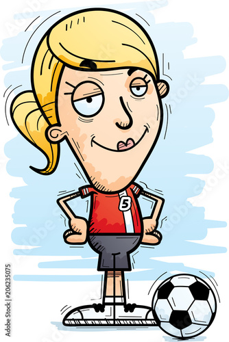 Confident Cartoon Soccer Player