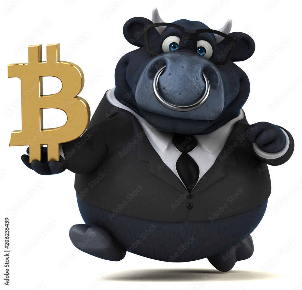 Naklejka premium Fun bull - 3D Illustration