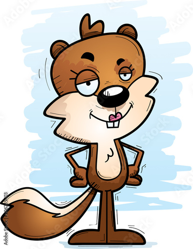 Confident Cartoon Female Squirrel