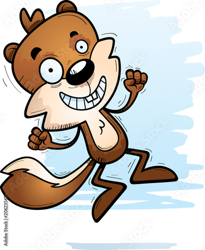 Cartoon Male Squirrel Jumping