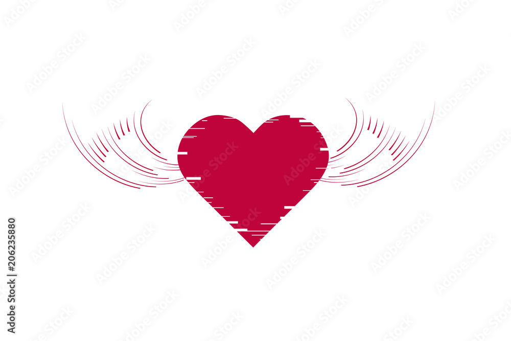 heart angel wings icon illustration isolated vector sign symbol