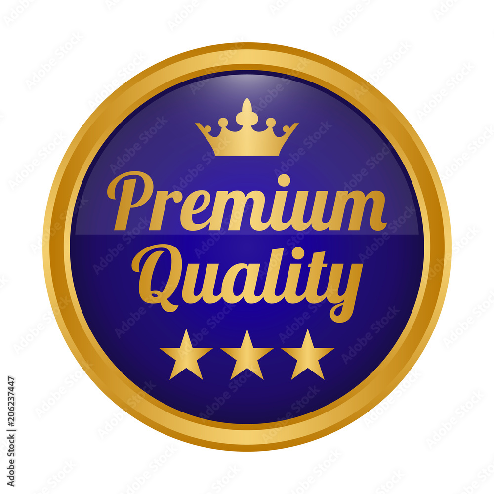 Premium quality label on white background. Premium quality label on white background.