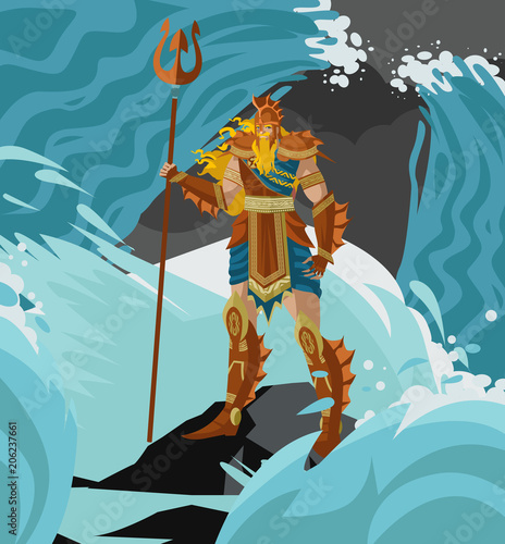 neptune poseidon greek god with trident
