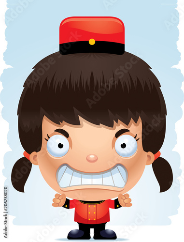 Angry Cartoon Girl Bellhop