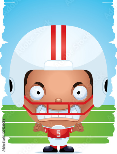 Angry Cartoon Boy Football Player