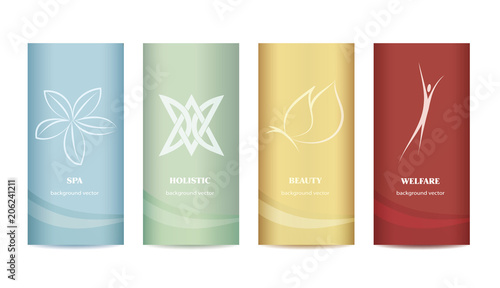 Set branding packaging -spa - beauty - holistic - welfare with symbols