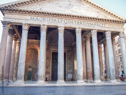 Giant building of Pantheon in Rome, Italy