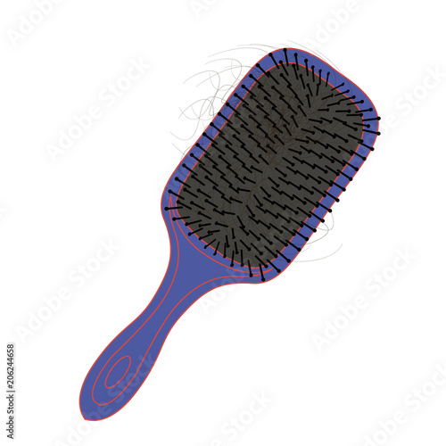 Brush Hair loss. Vector illustration
