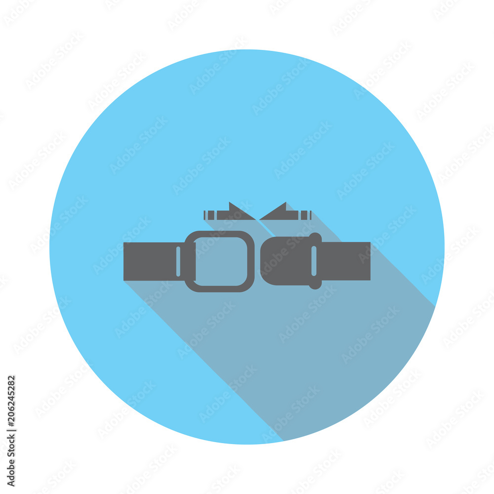 Seat belt icon. Elements of airport in flat blue colored icon. Premium quality graphic design icon. Simple icon for websites, web design, mobile app, info graphics Seat belt icon. Elements of airport in flat blue colored icon. Premium quality graphic design icon. Simple icon for websites, web design, mobile app, info graphics