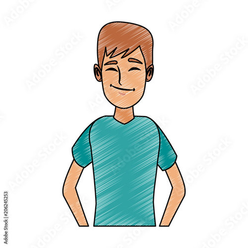 Young man cartoon vector illustration graphic design