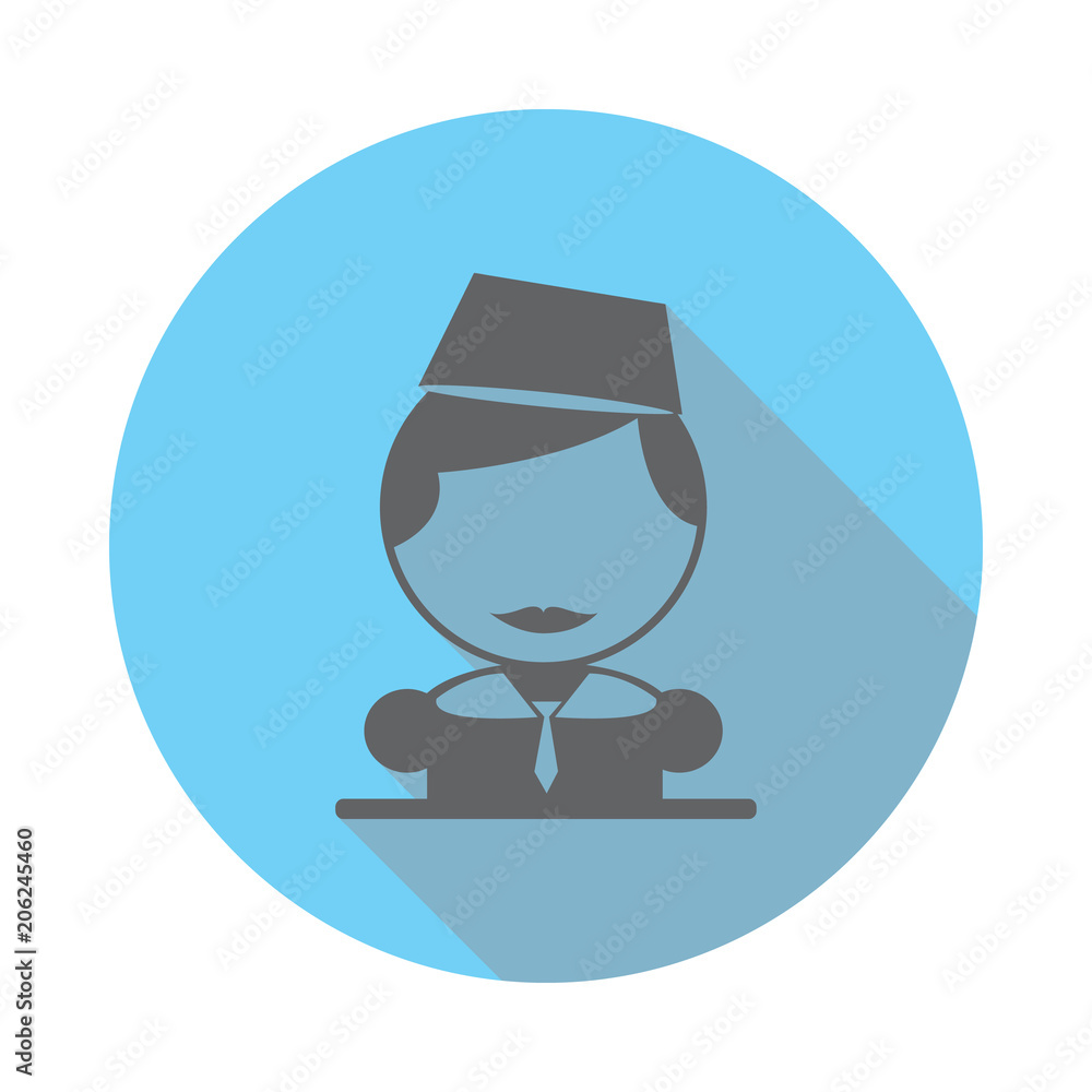 Stewardess icon. Elements of airport in flat blue colored icon. Premium quality graphic design icon. Simple icon for websites, web design, mobile app, info graphics