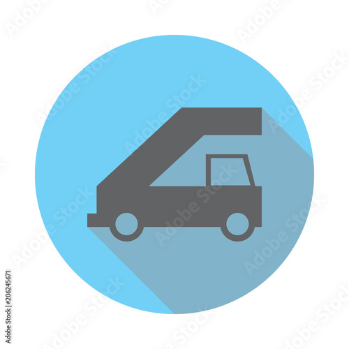 Gangway of plane gangplank icon. Elements of airport in flat blue colored icon. Premium quality graphic design icon. Simple icon for websites, web design, mobile app, info graphics