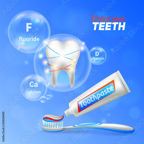 Tooth Dental Care Realistic 