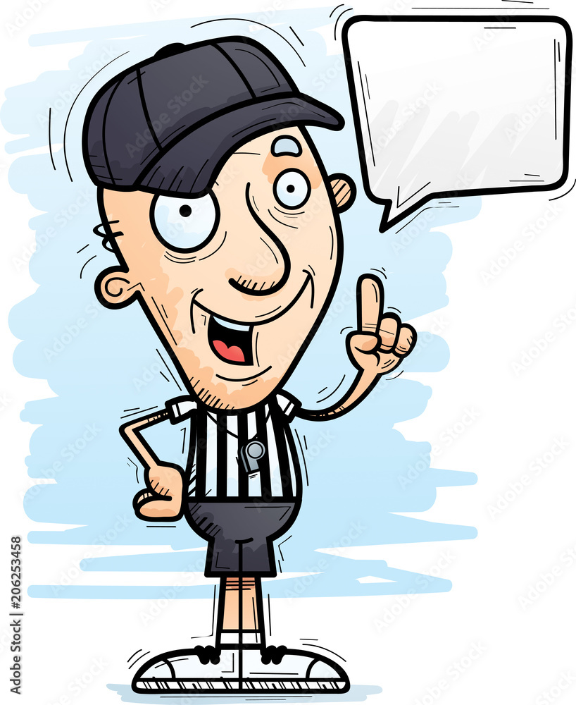 Cartoon Senior Referee Talking Cartoon Senior Referee Talking