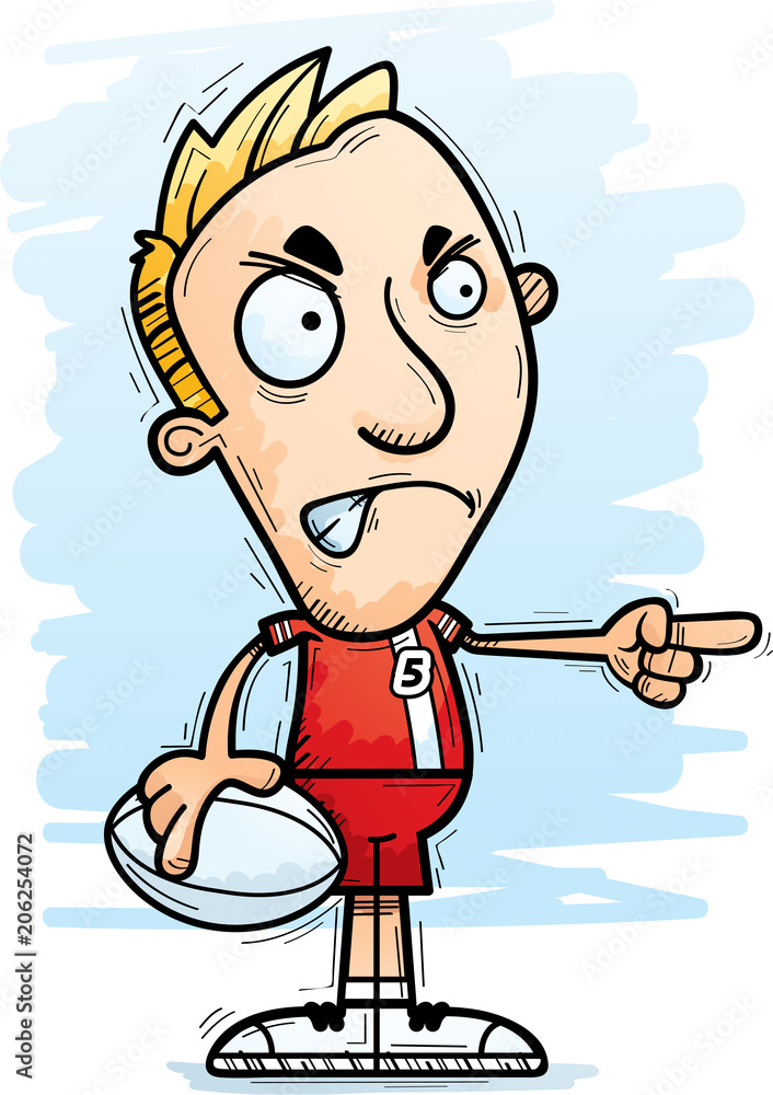 Angry Cartoon Rugby Player Angry Cartoon Rugby Player