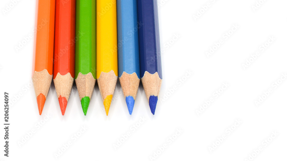 color pencils isolated on white background color pencils isolated on white background