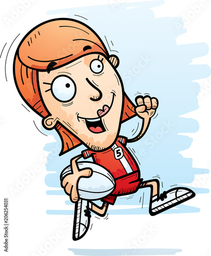 Cartoon Rugby Player Running
