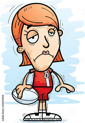 Sad Cartoon Rugby Player