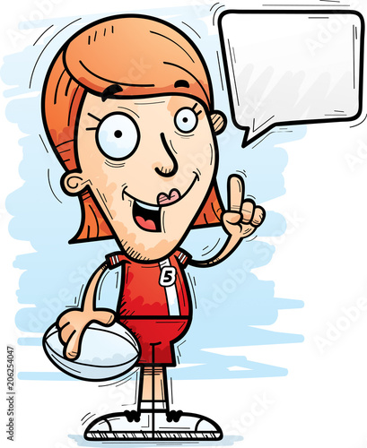 Cartoon Rugby Player Talking