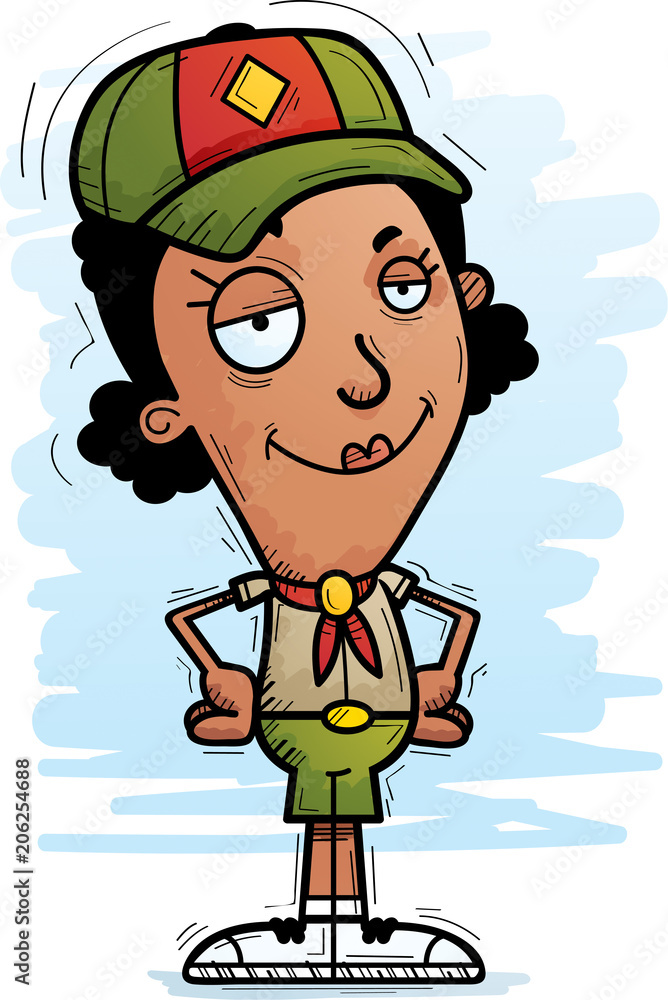 Confident Cartoon Black Woman Scout Confident Cartoon Black Woman Scout