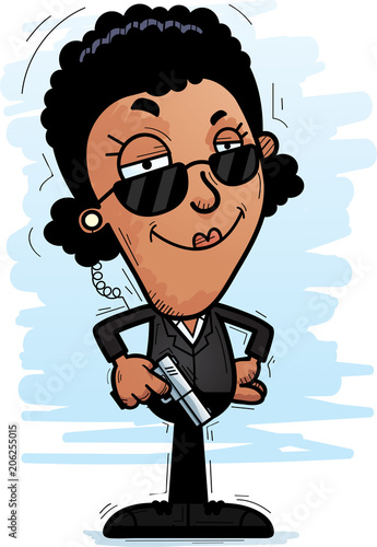 Confident Cartoon Black Agent